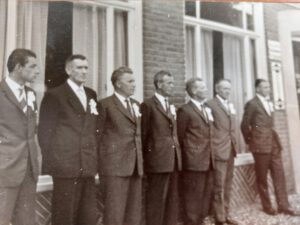 van L naar R/  G Lukassen  Bouwman P Driessen Th Oostendorp W Claassen G Goris G de Bruijn